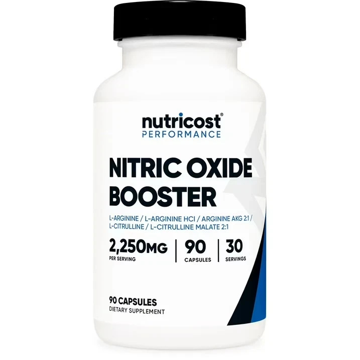 Nutricost Nitric Oxide Booster (2250mg) 90 Capsules – Gluten Free, Non-GMO, 750m