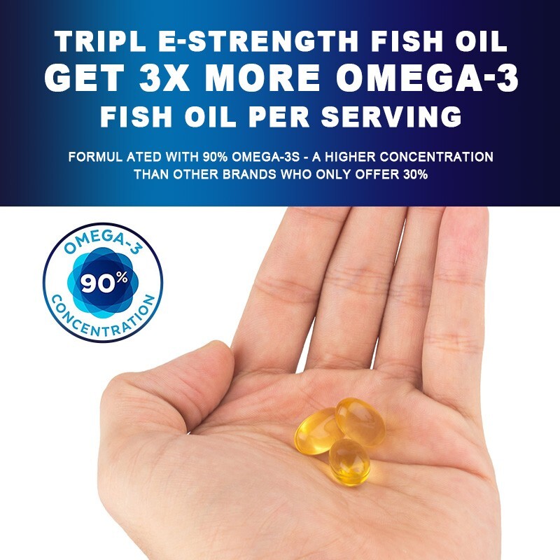 Omega 3 Fish Oil Capsules 3x Strength 3600mg EPA & DHA Highest Potency 120 Pills