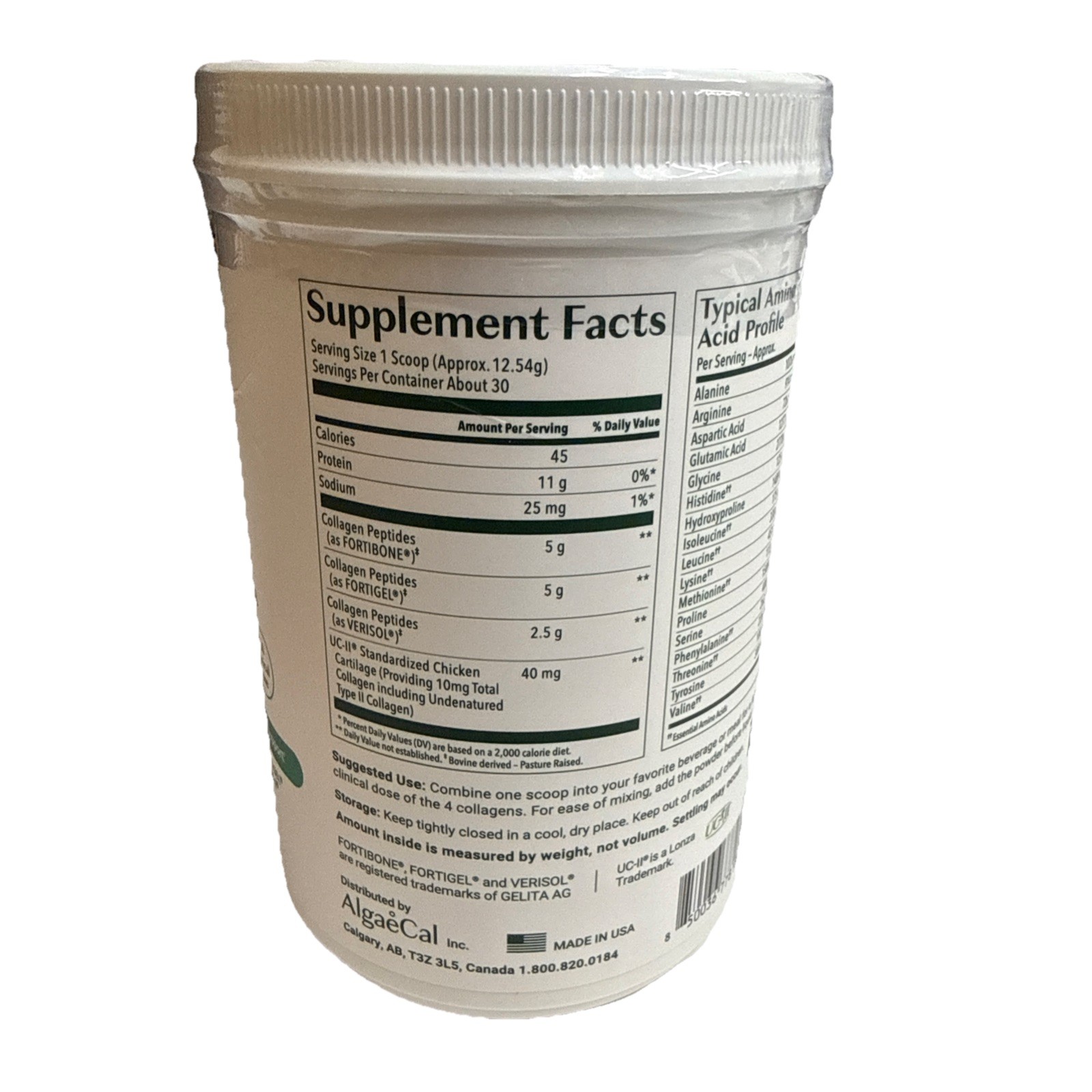 Collagen: 4 Clinically-Supported Peptides VERISOL®, FORTIGEL®, UC-II®, FORTIBONE
