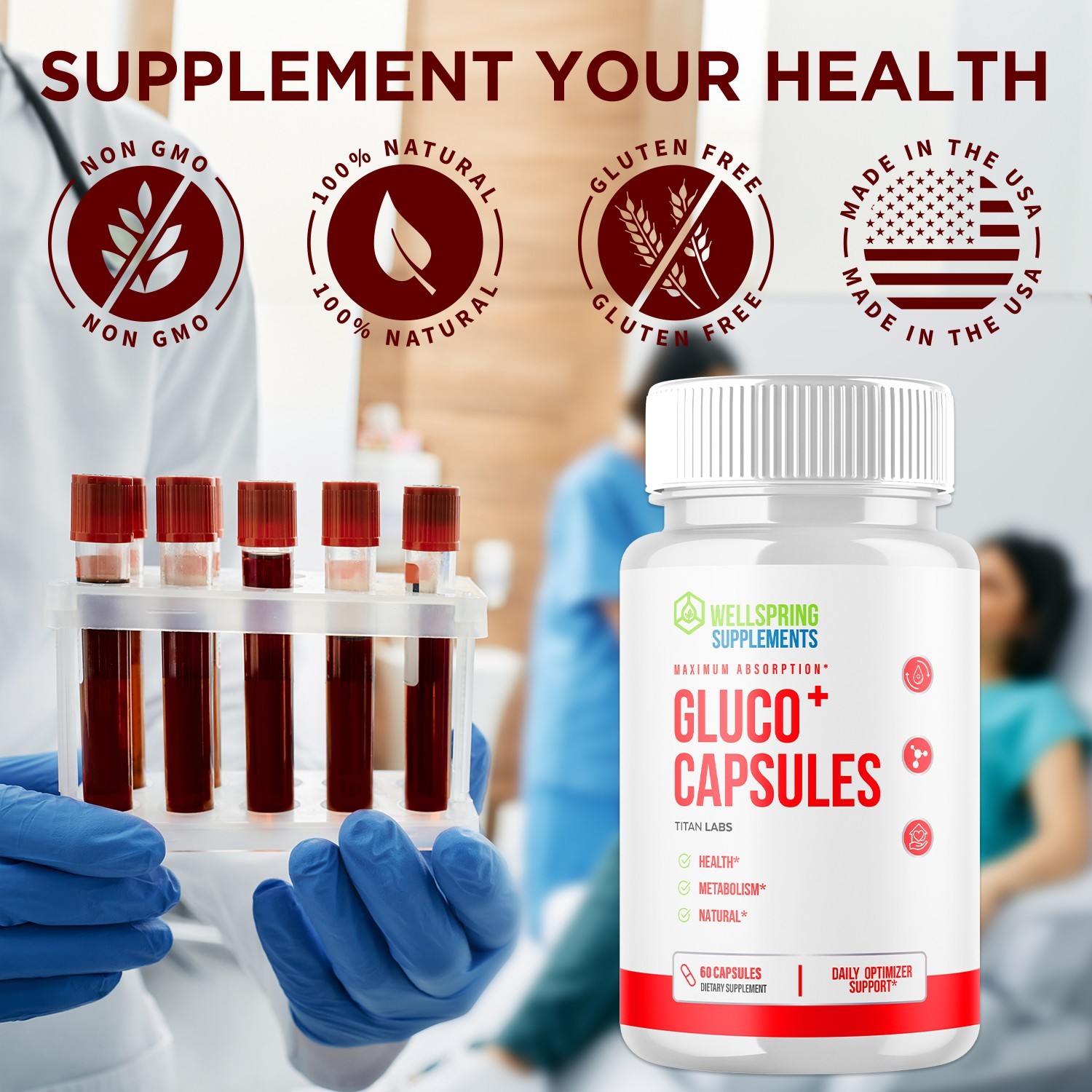(3 Pack) Gluco+ Advanced Blood Health Support Supplement Gluco Plus 180 Capsules