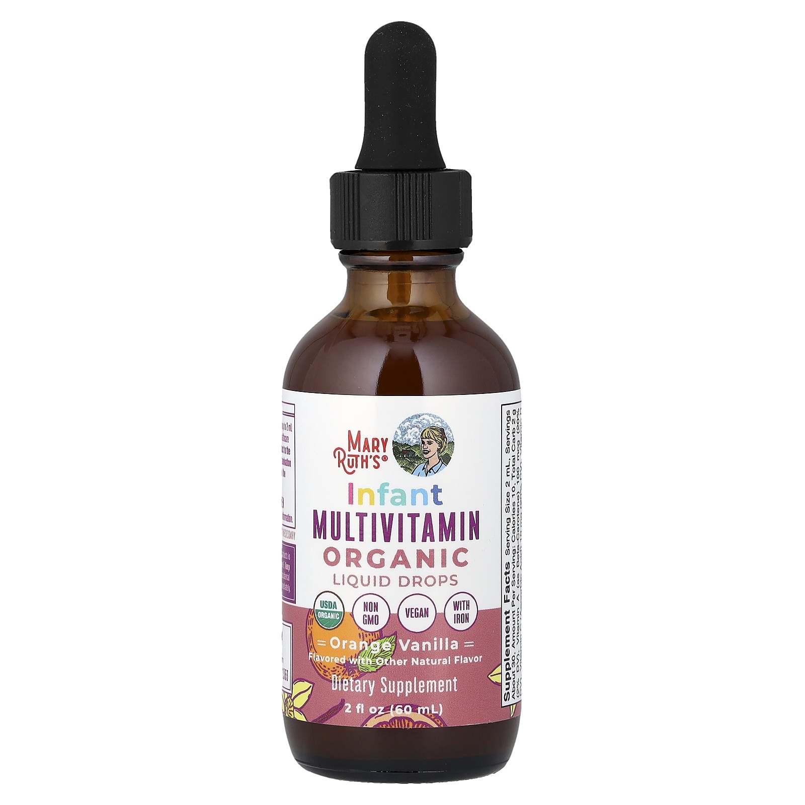 Organic Infant Multivitamin Liquid Drops, 6 – 12 Months, Orange Vanilla, 2 fl oz