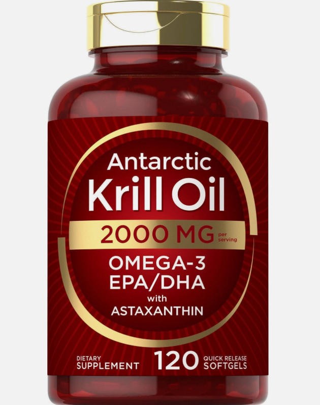 Antarctic Krill Oil Omega-3 EPA, DHA 2000 mg 120 Softgels with Astaxanthin~