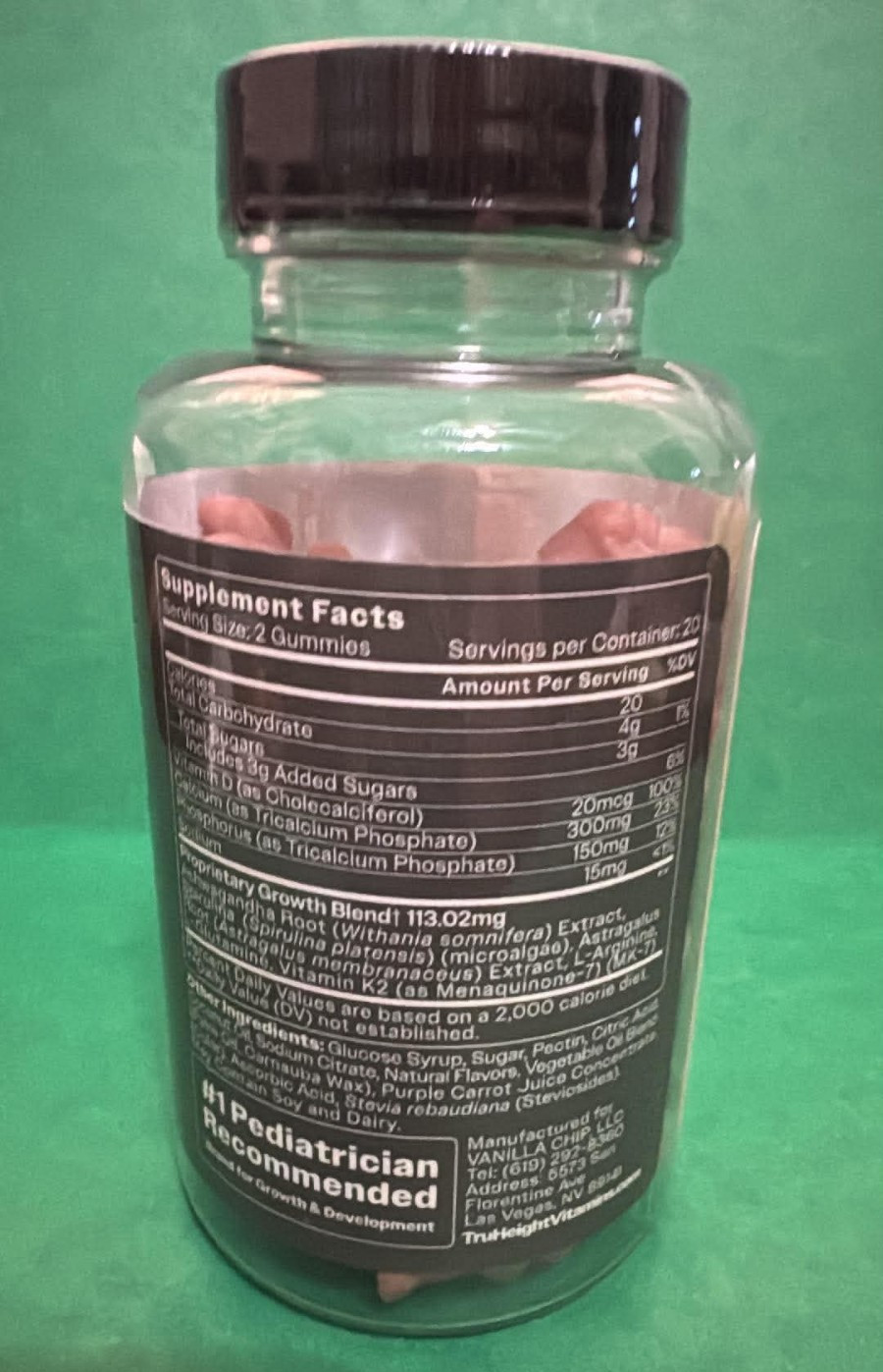 TruHeight Growth Gummies Watermelon Flavor 40 Gummies EXP 02/2028