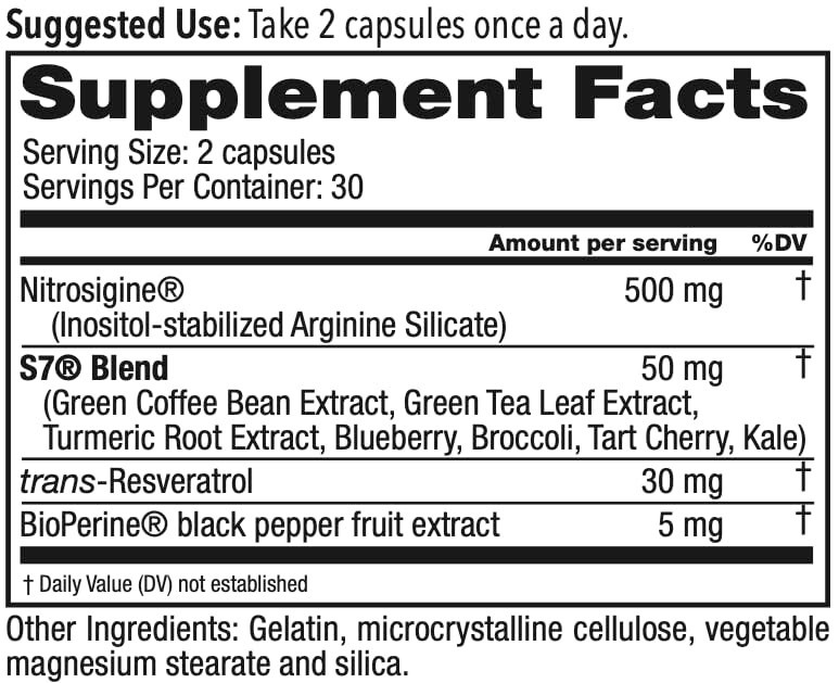 Natural Nitric Oxide Booster for Blood Flow & Circulation Support – 1-Pack