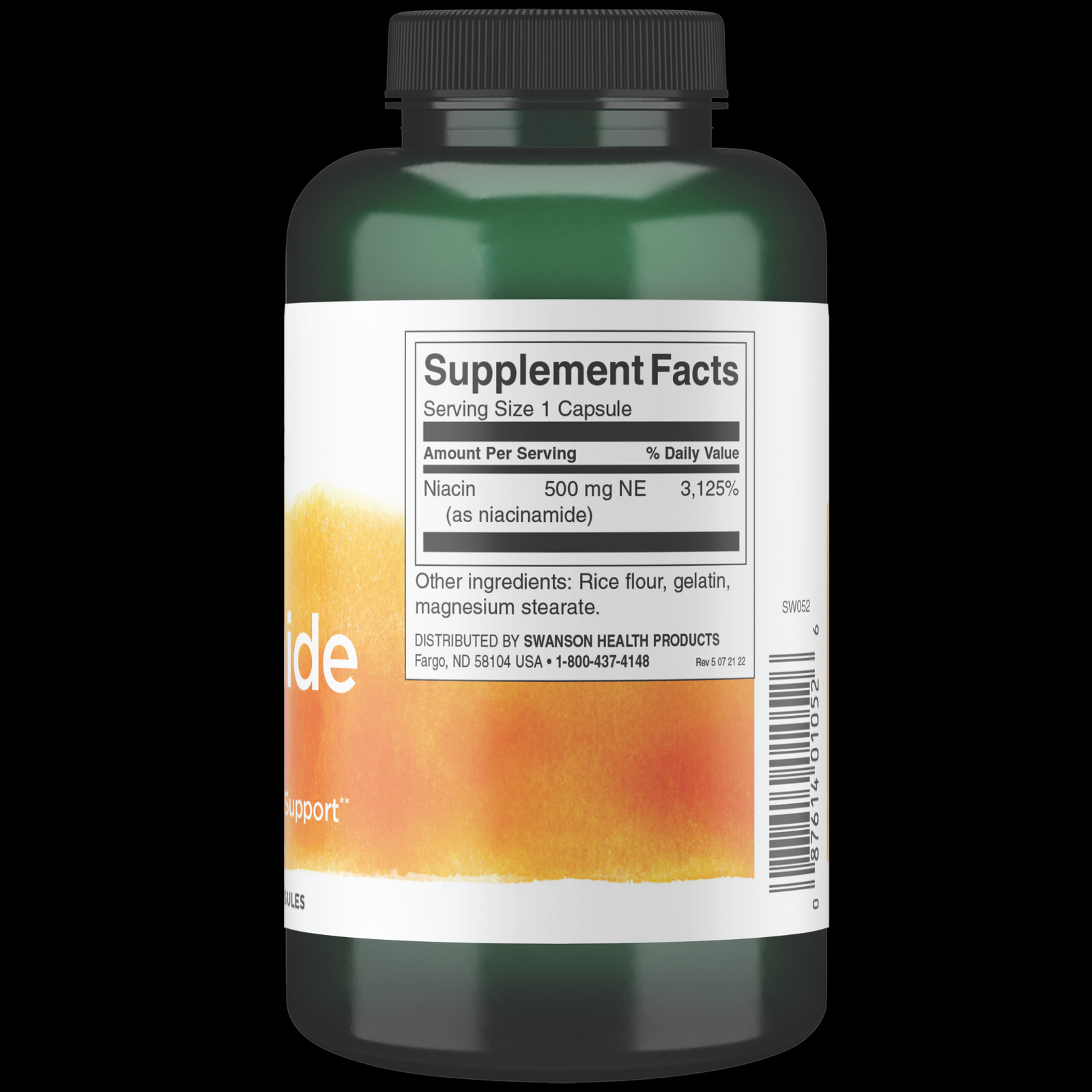 Swanson Niacinamide 500 mg 250 Caps Supplement Support Natural Formula New Pure