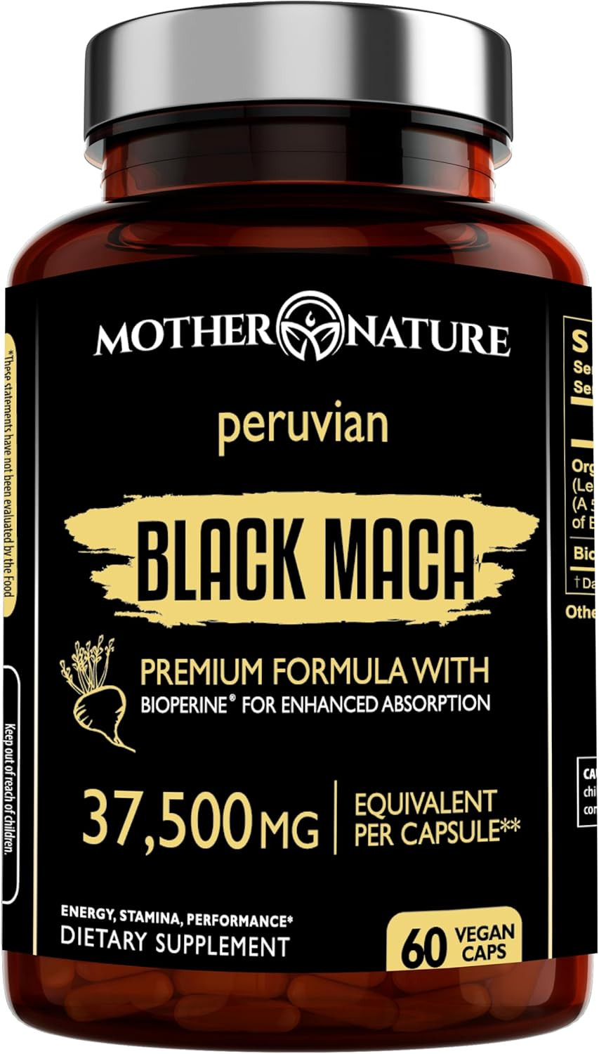 Raíz De Maca Negra 37500 mg Aumenta La Resistencia El Rendimiento y La Energía
