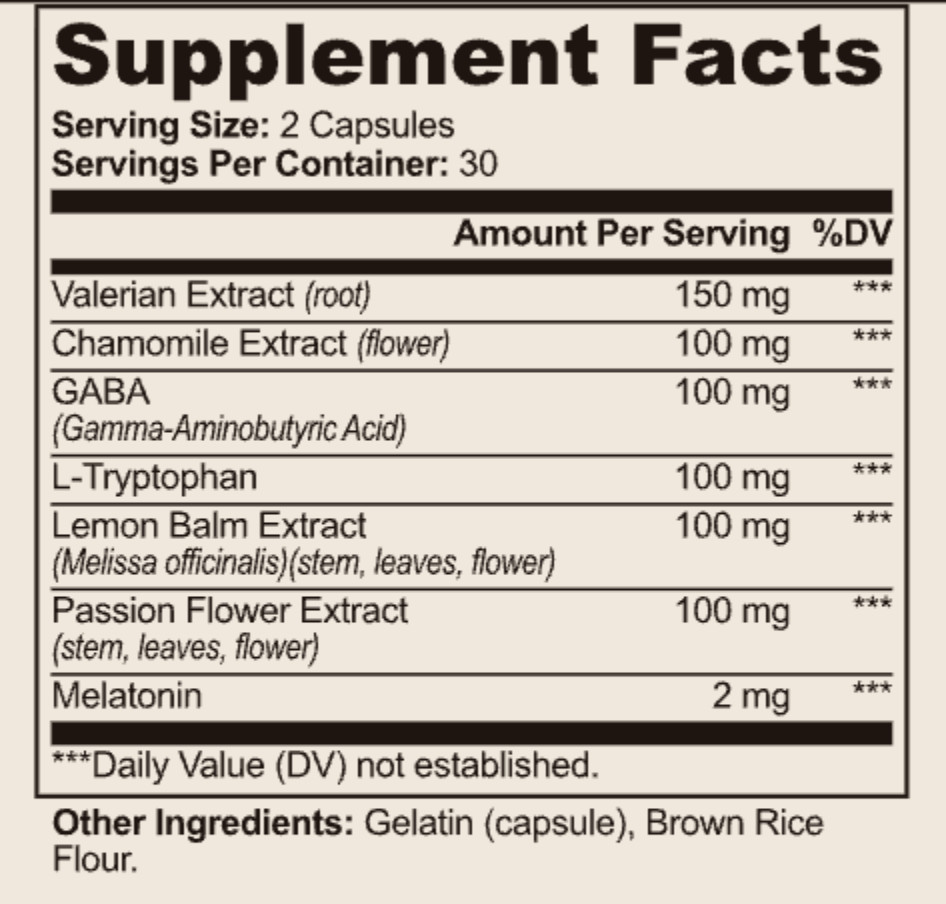 Ligera 7-in-1 Sleep Support Melatonin 2mg Valerian GABA Chamomile Woman 60 Caps