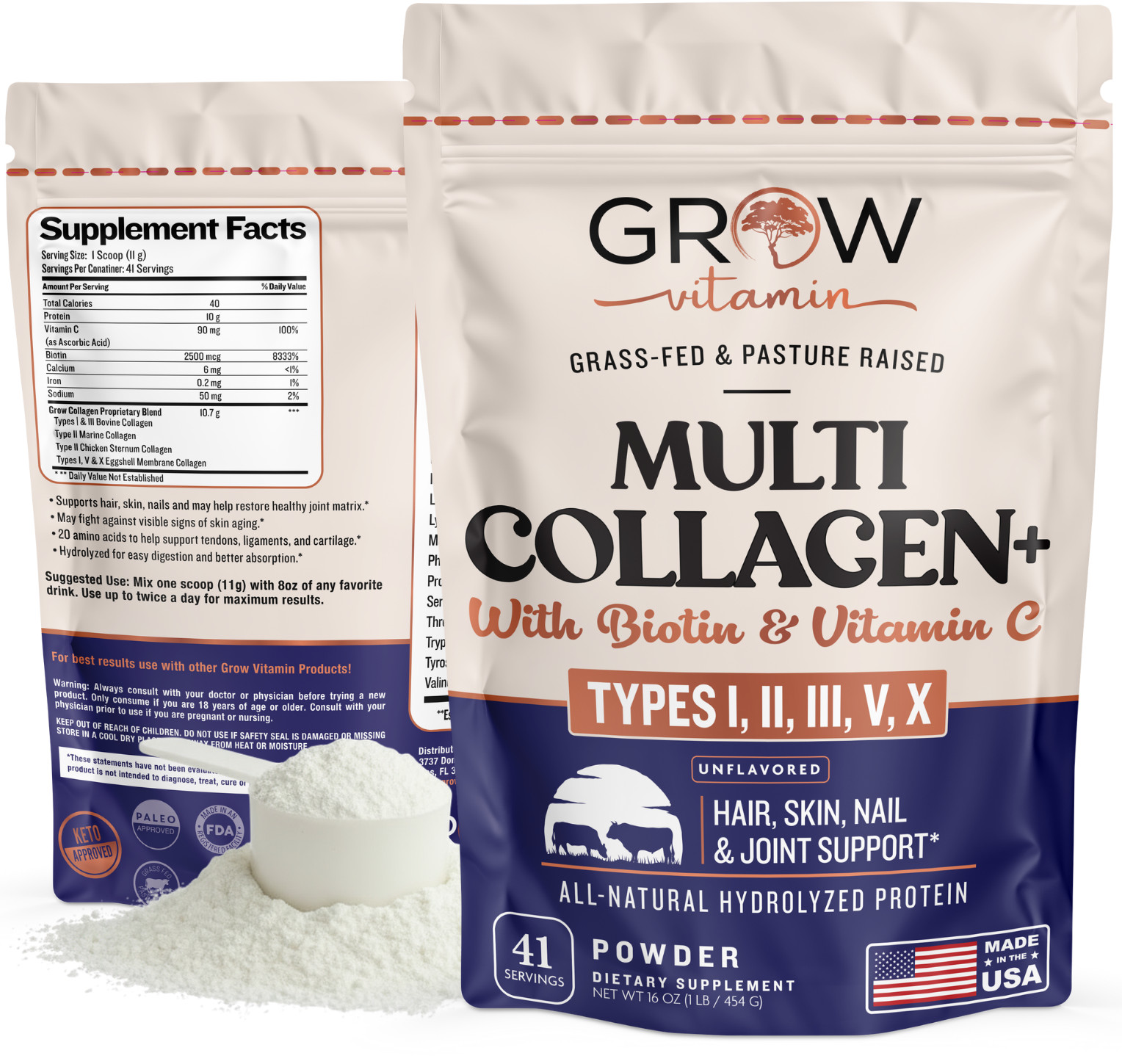 Live Conscious Collagen Peptides Hair, Skin, Nail & Joint Support – 41 SERVINGS