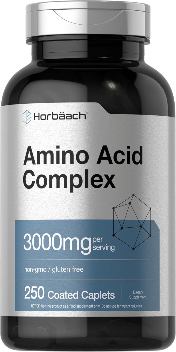 Amino Acid Complex 3000Mg | 360 Caplets | Non-Gmo, Gluten Free Amino Acids Supp