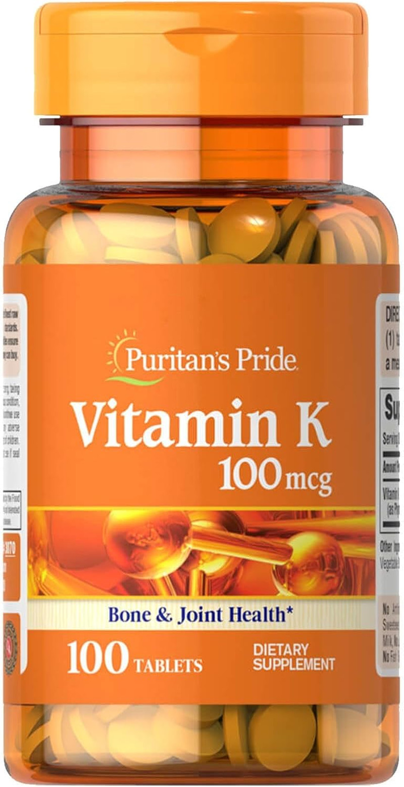 Premium Vitamin K 100Mcg, Dietary Supplement for Bone, Joint, and Blood Clotting