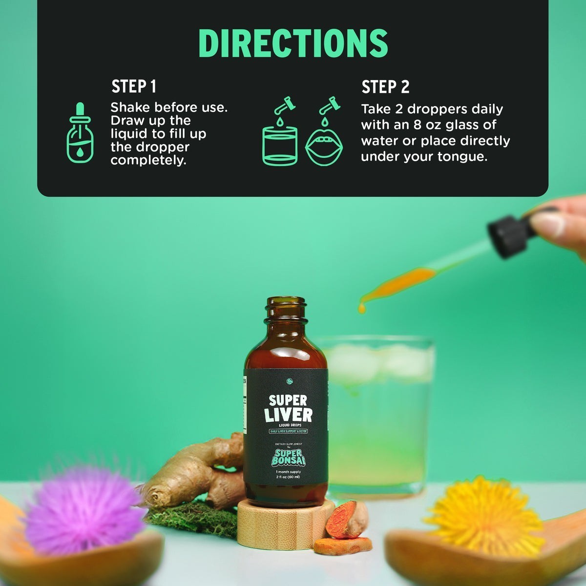 SuperBonsai Super Liver ?C Herbal Liquid Drops with Milk Thistle & Turmeric