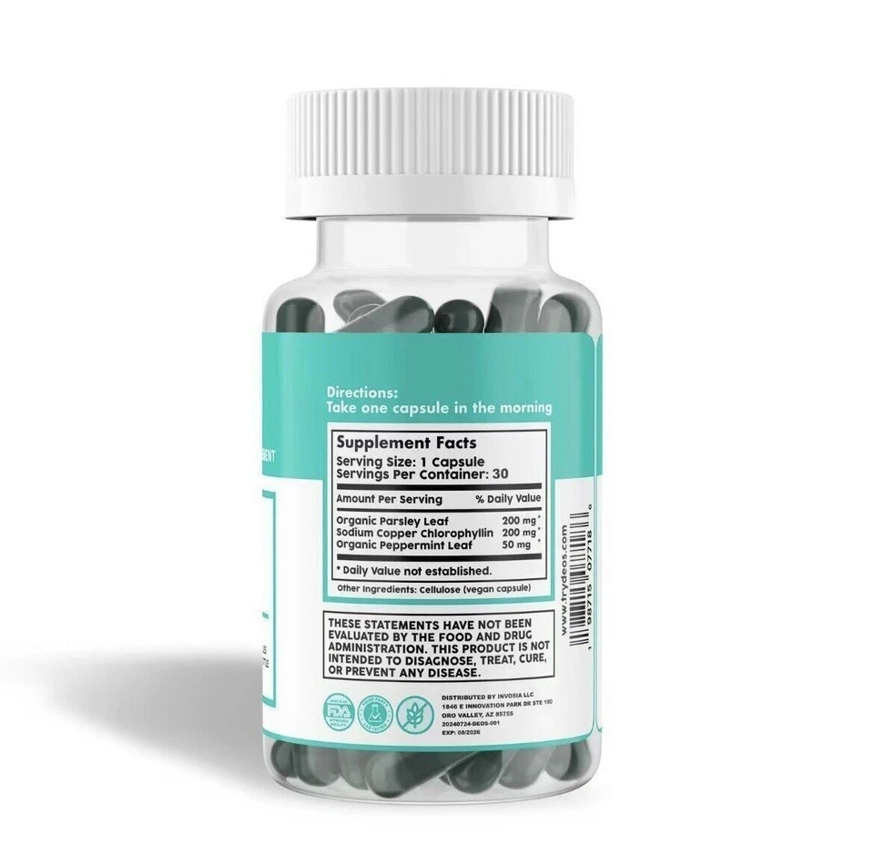 2 PACK DEOS 30-Capsule Deodorant Supplement for Full Body Odor Control, Internal