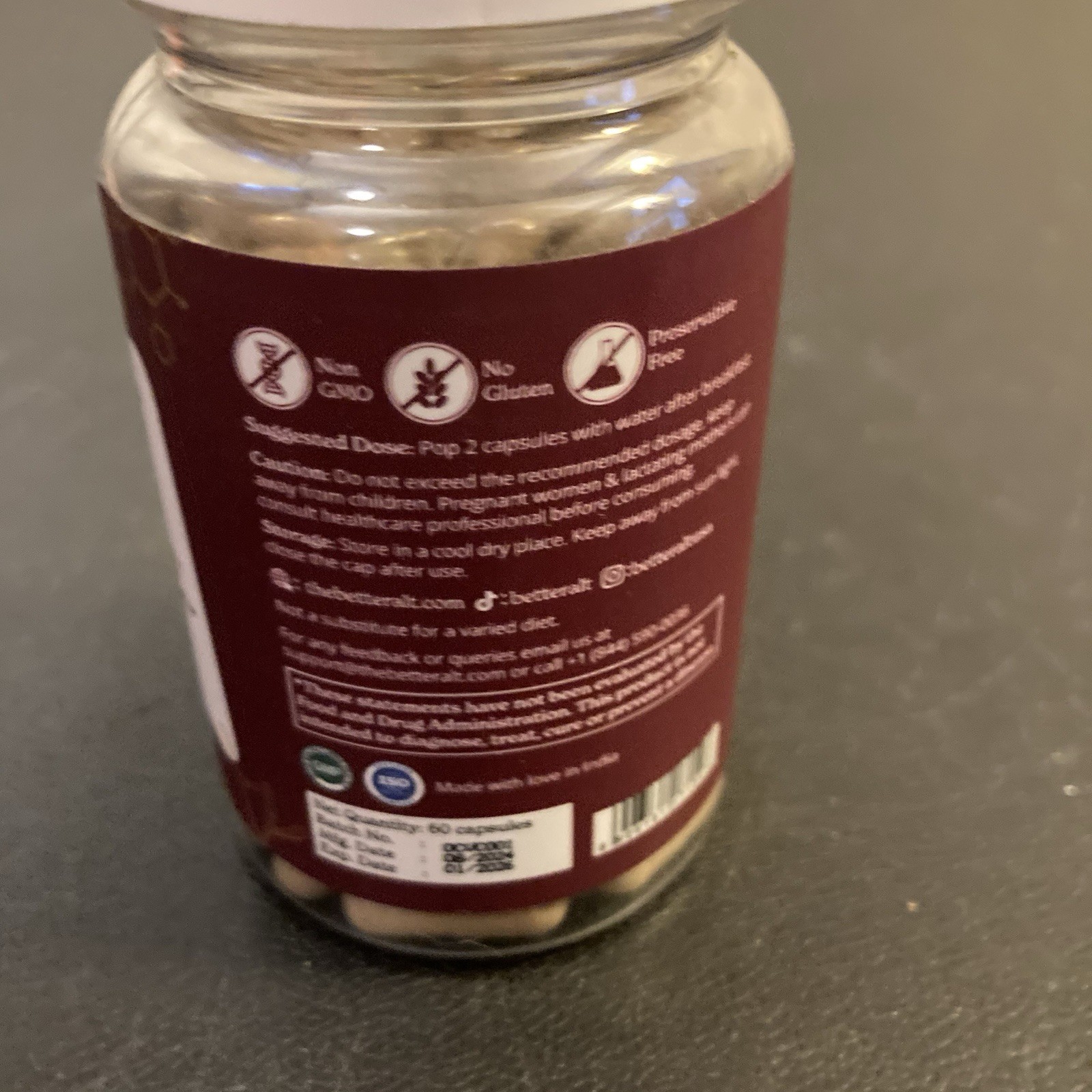 BetterAlt Cordyceps Ashoka Magnesium Capsules 60ct