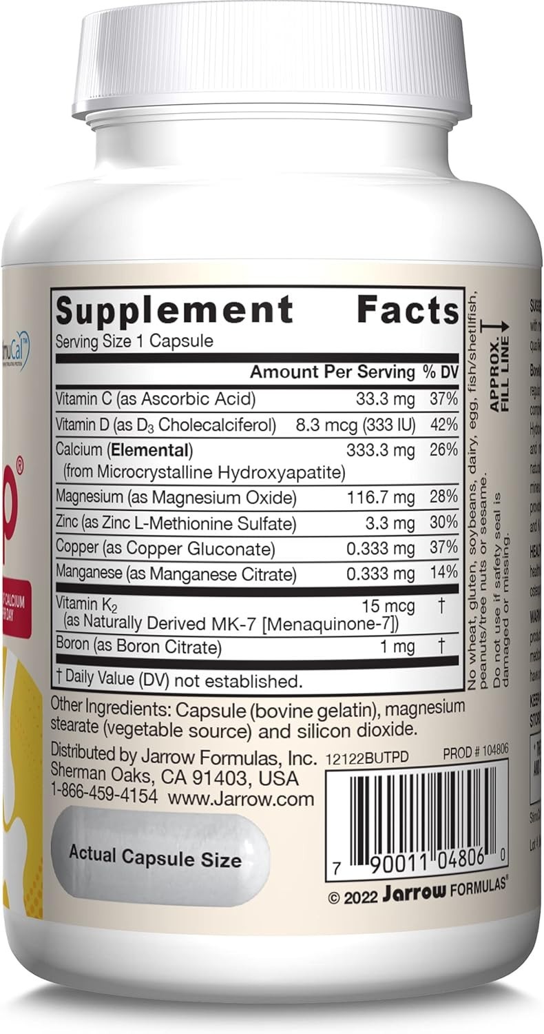 Jarrow Bone-Up 3 Per Day, Includes Vitamin D3, K2 90 Capsules Each (Pack of 4)