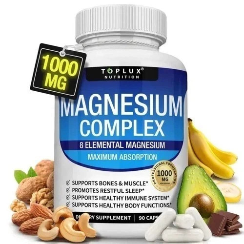 Toplux Magnesium Complex 8 Essential Magnesium Supplement 1000mg 90 Capsules