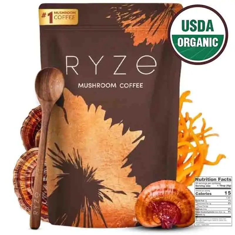 Organic Mushroom Coffee 180g Shiitake Cordyceps Focus Energy Blend