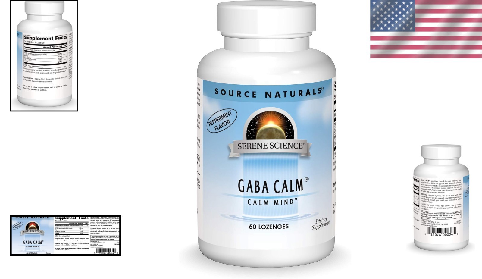 Quick Dissolving GABA Lozenges – 60 Peppermint Tablets, Hypoallergenic Formula
