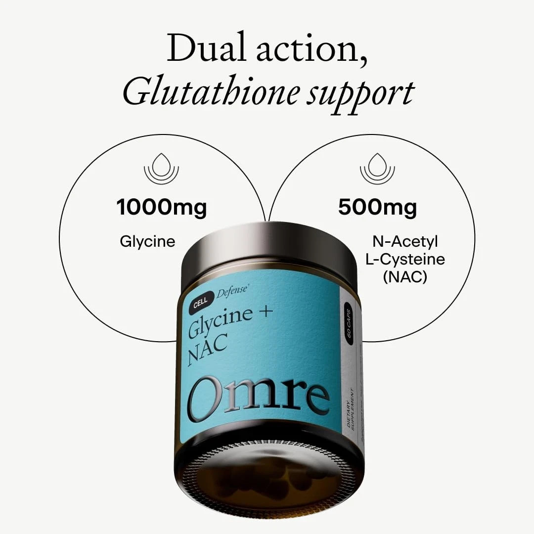 OMRE Glycine 1000mg + NAC Supplement 500mg— Amino Acid Formula for Antioxida…