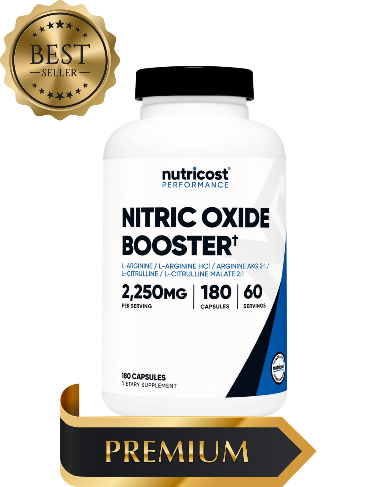 Nutricost Nitric Oxide Booster 750mg, 180 Capsules, 60 Servings
