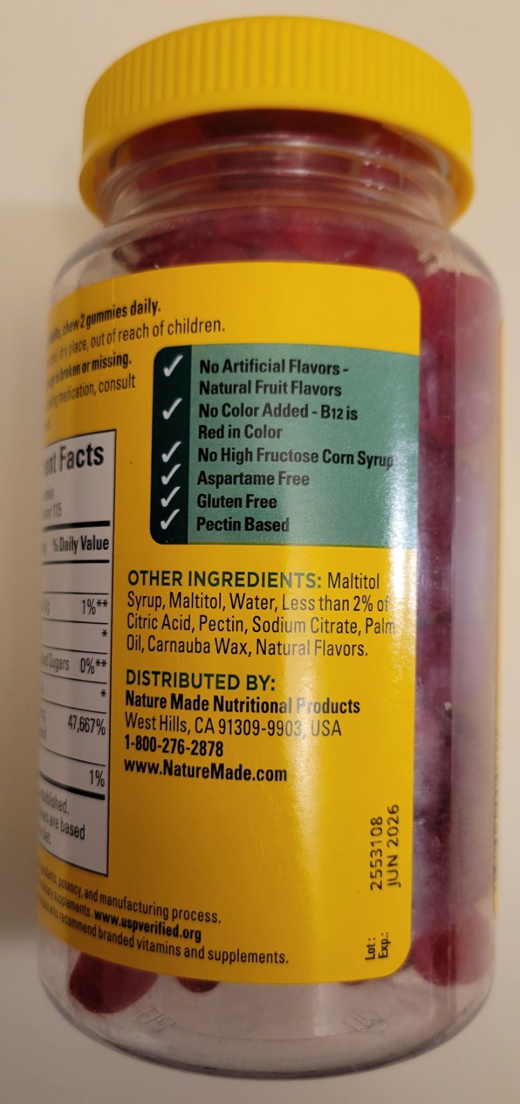 Nature Made Zero Sugar Energy B12 Gummies 230 Count Each 1000 mcg Ex 6/2026