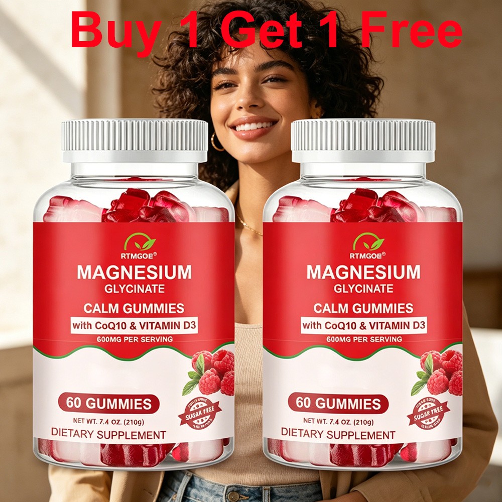 Buy 1 Get 1 Free Magnesium Glycinate Gummies – 600mg Sugar Free with CoQ10 & D3