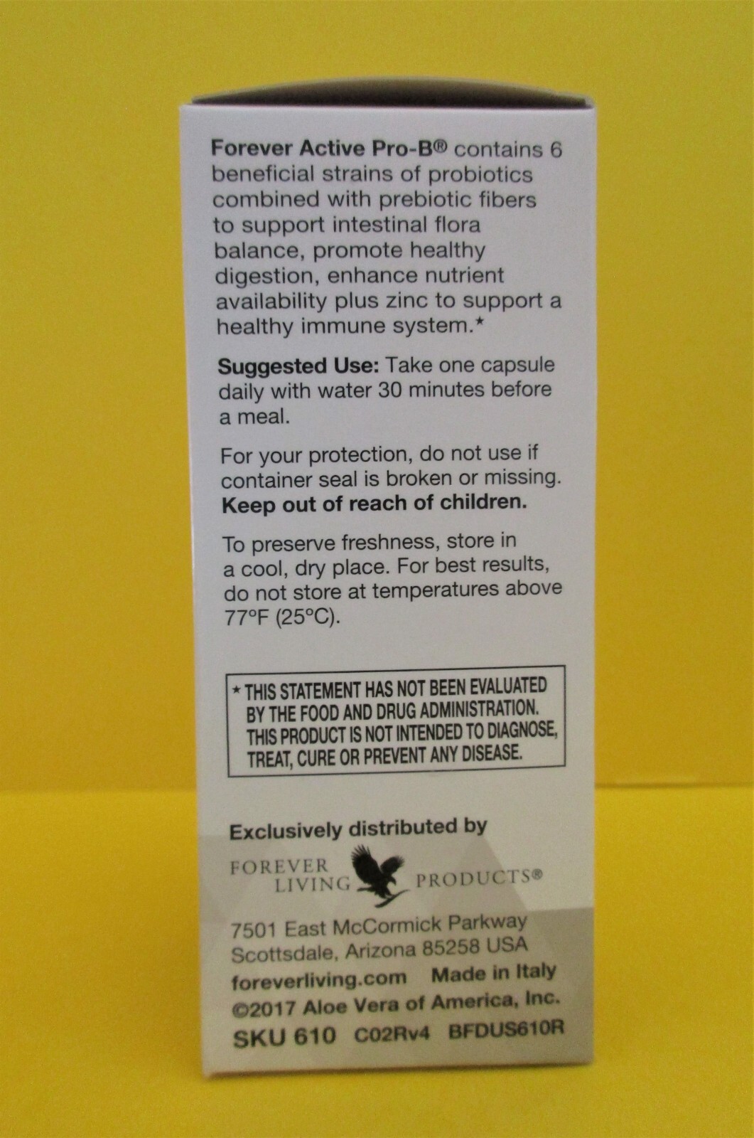 Forever Active Pro-B Probiotics 6-Strains + Zinc Gut Health Kosher 8 Billion CFU