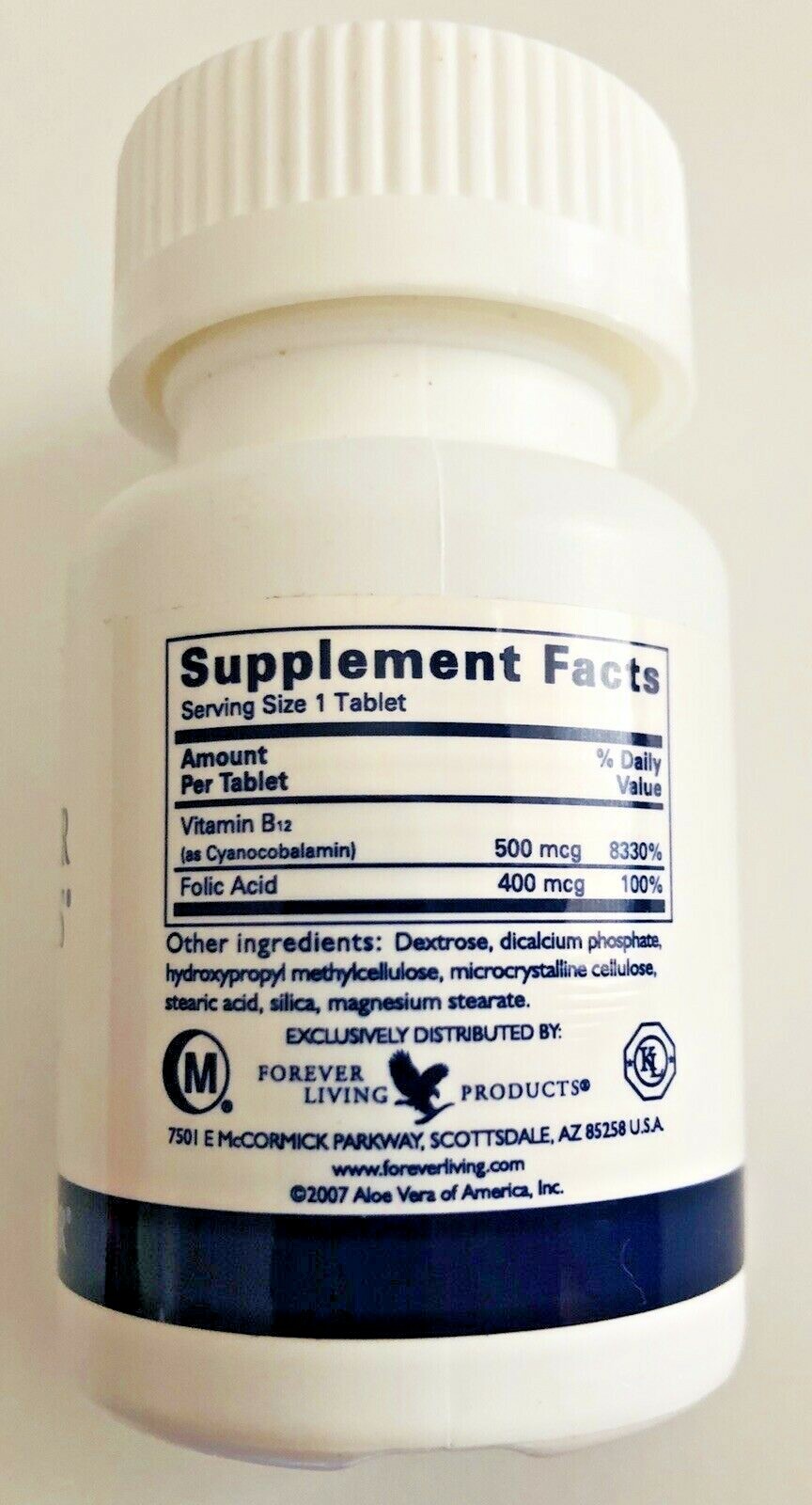 4 Bottles – Forever Living B12 PLUS with Folic Acid – Energy, Brain Function