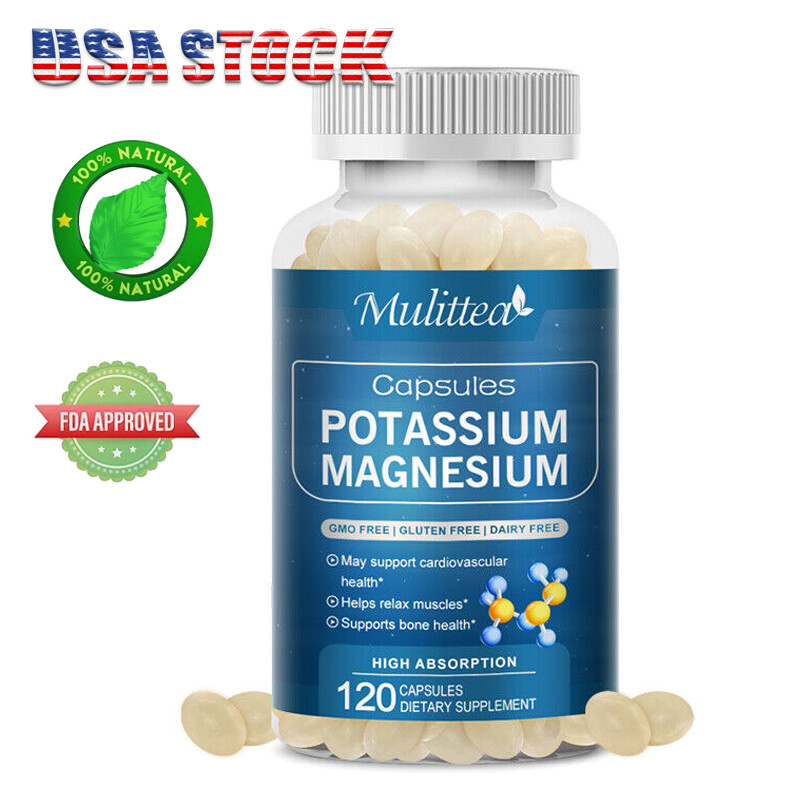 Potassium Magnesium Capsules W/ Natural Potassium Exercise Recovery,Energy Boost