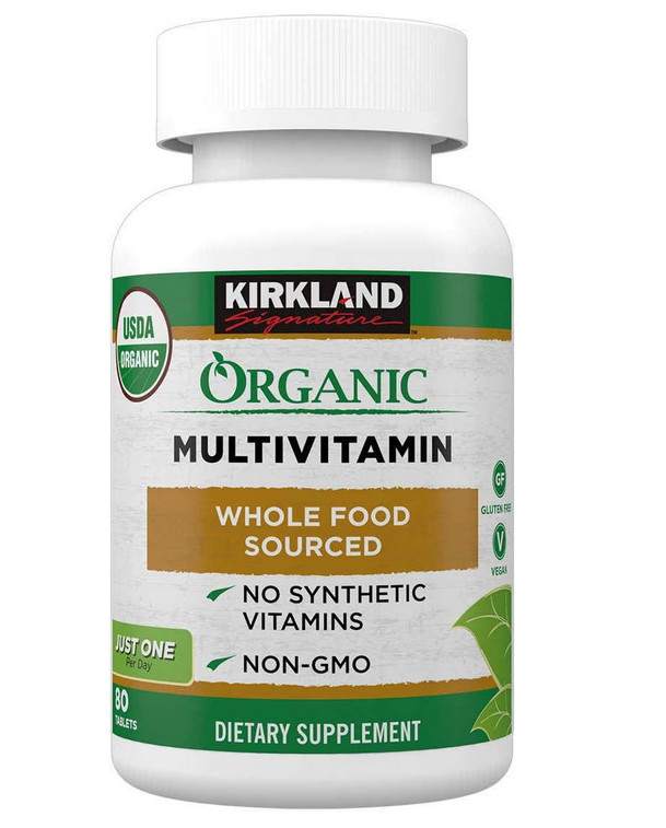 Kirkland Signature USDA Organic Multivitamin, 80 Tablets always fresh dates
