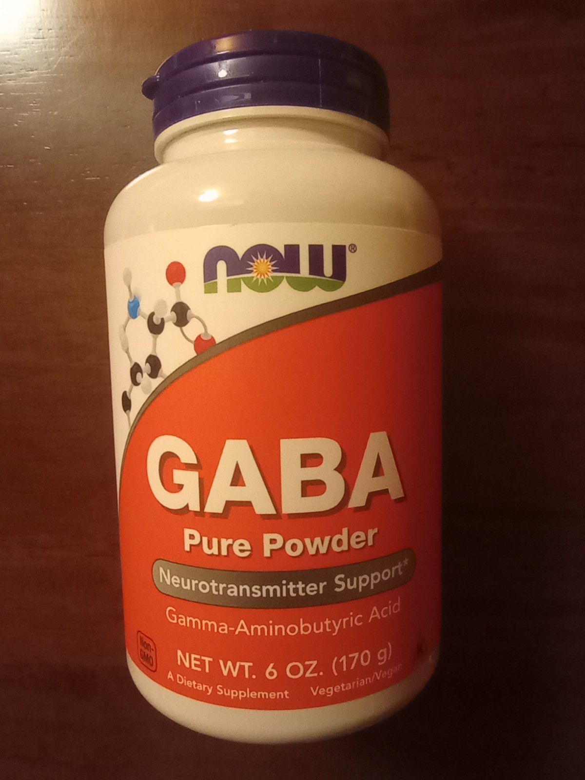 Now Foods GABA Pure Powder 6 oz 170 g GMP Quality Assured, Vegan, Vegetarian