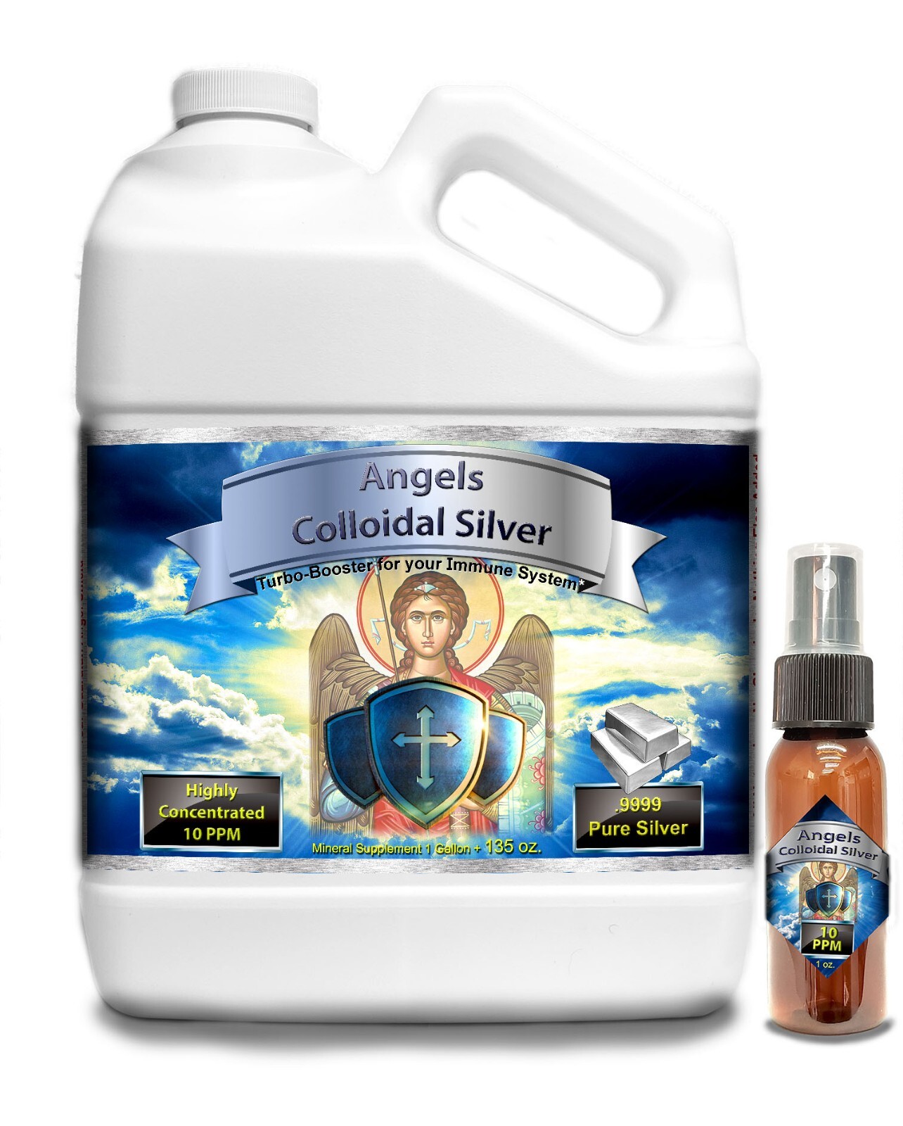 Colloidal Silver 1 one Gallon 128 oz 10ppm Angels Lab