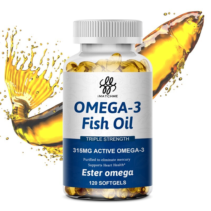 Omega 3 Fish Oil Capsules 3x Strength 2160mg EPA & DHA, Highest Potency 120PCS