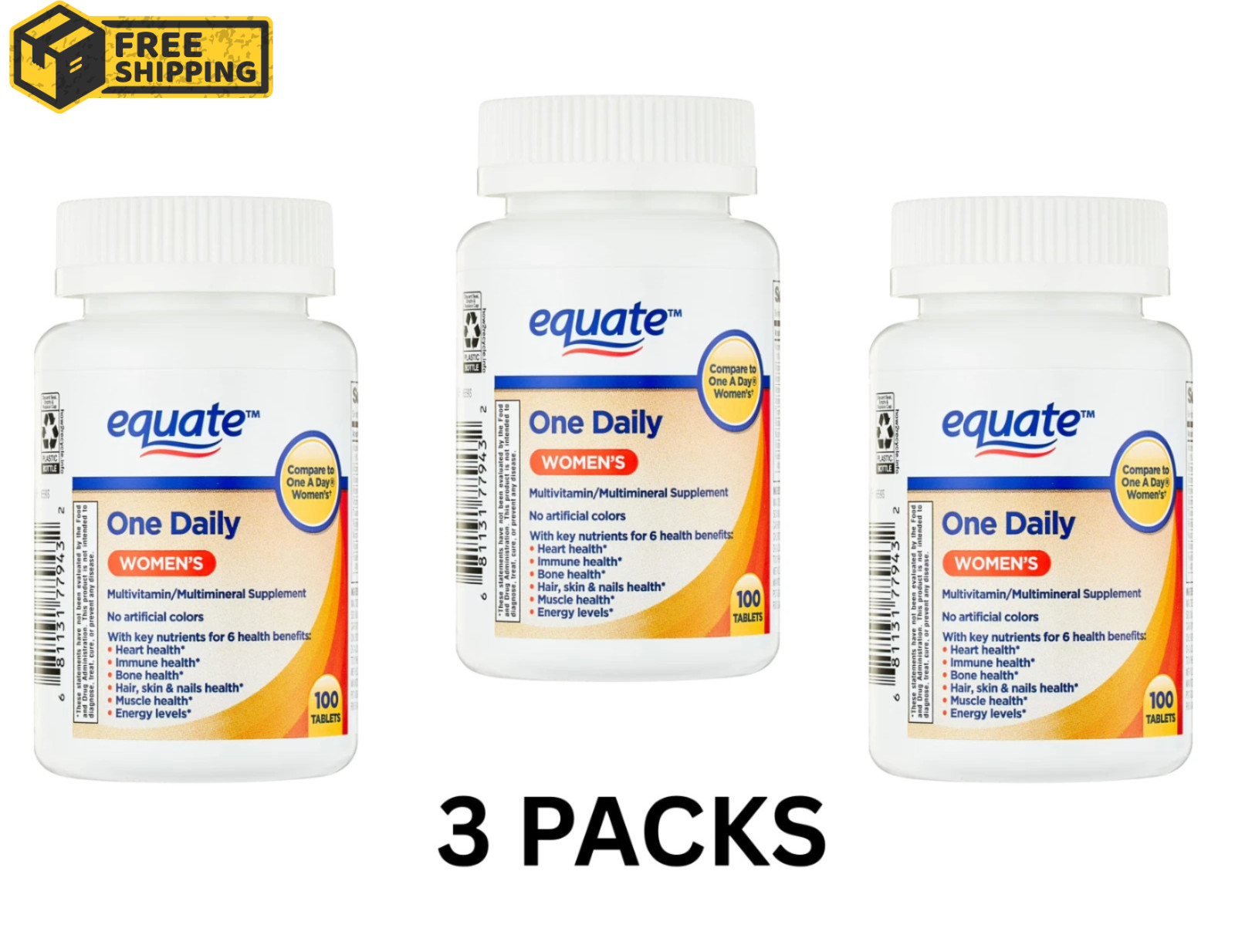 Equate One Daily Women’S Tablets Multivitamin/Multimineral Supplement, 100 Count