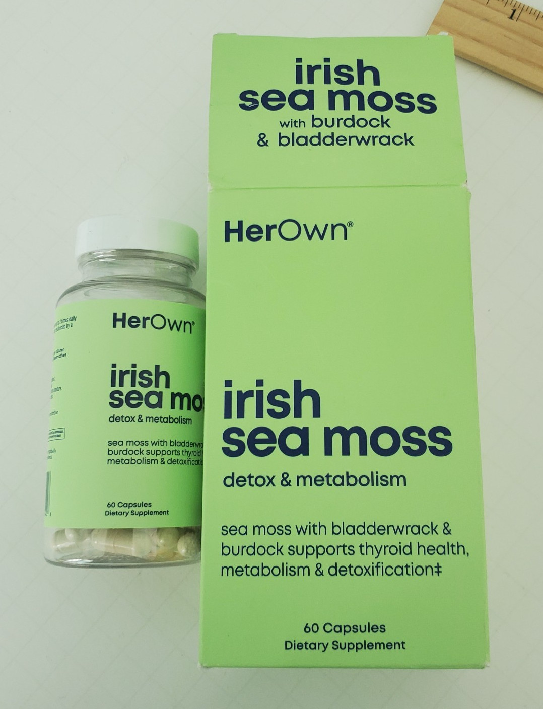 Her Own Irish Sea Moss Capsules Detox Support Immune Skin Health 60 Count New