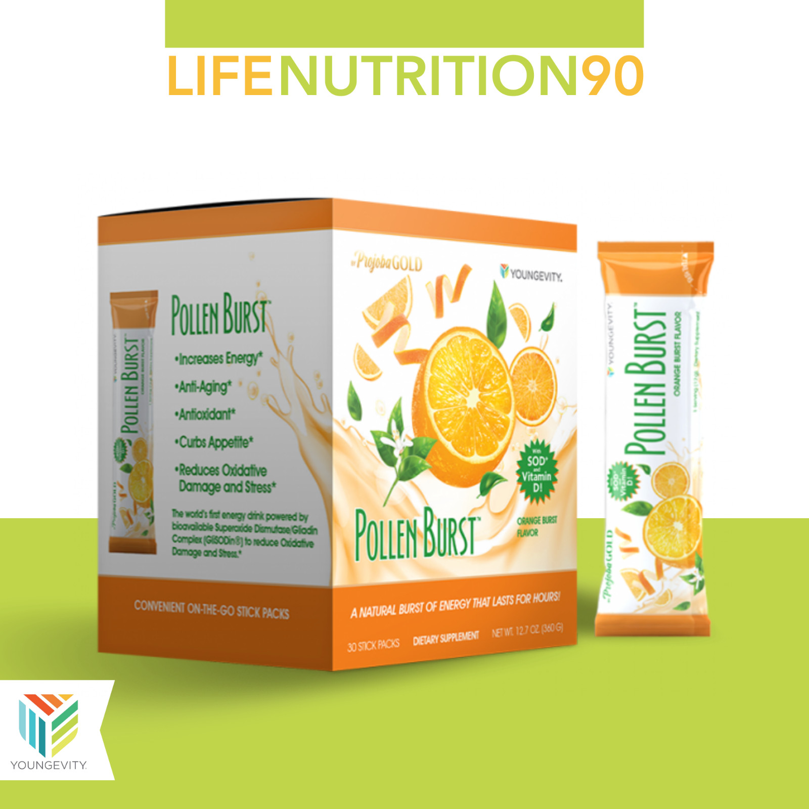Youngevity Pollen Burst / Natural Energy – 30 Stick Packets