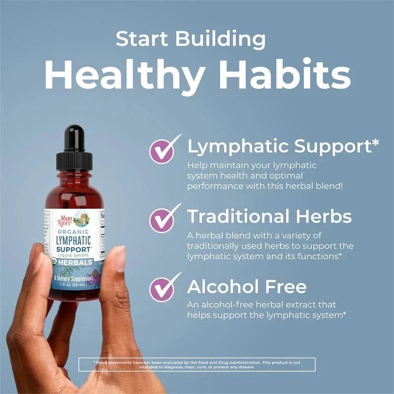 1 BOTTLES- Mary Ruth’s Organic Lymphatic Support Liquid Extract,Alcohol Free30mL