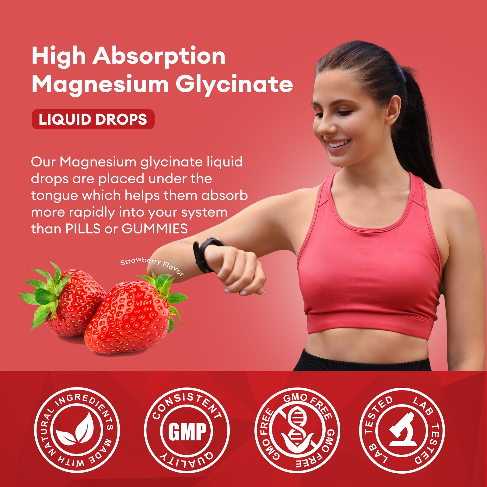 Magnesium Liquid Drops,1000MG Magnesium Glycinate & L-Threonine Mood Support