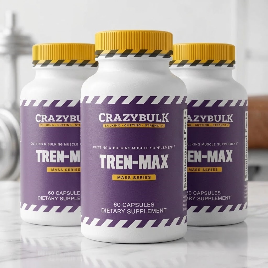 CrazyBulk Tren-Max Natural Anabolic Muscle Builder Strength Supplement 60 Ct P-3