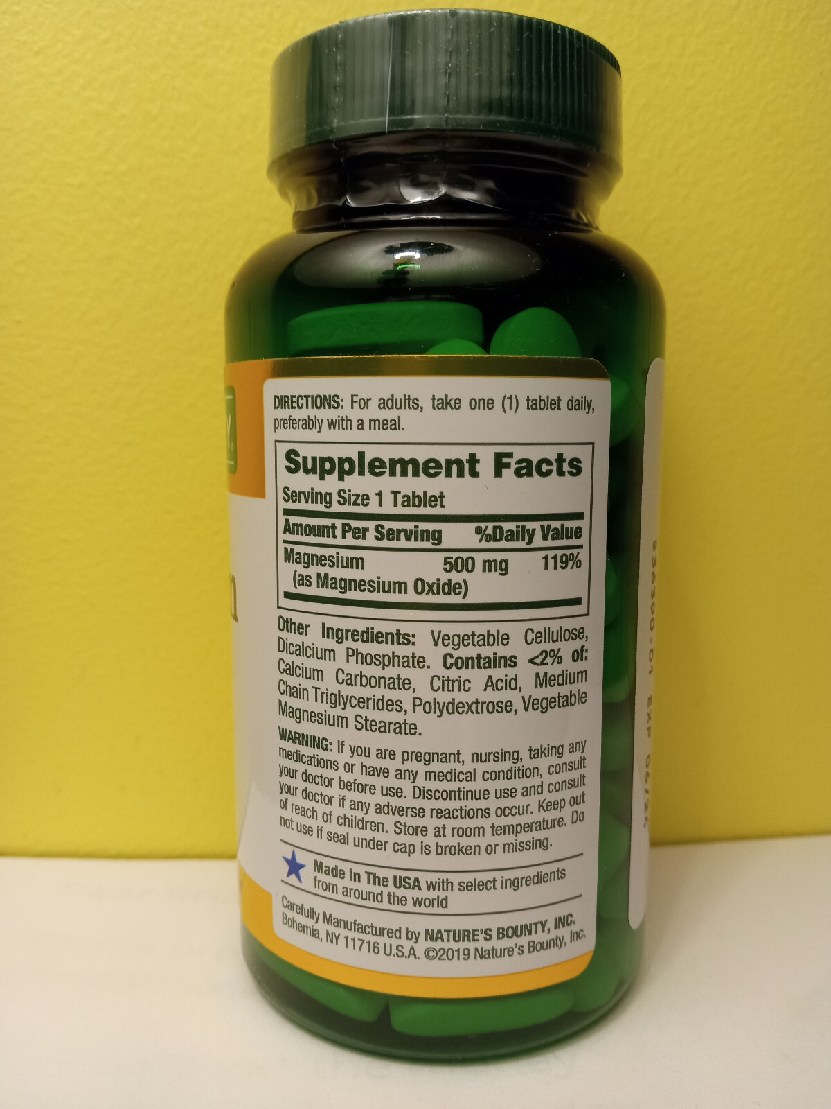 Nature’s Bounty Magnesium 500mg 100 Tablets