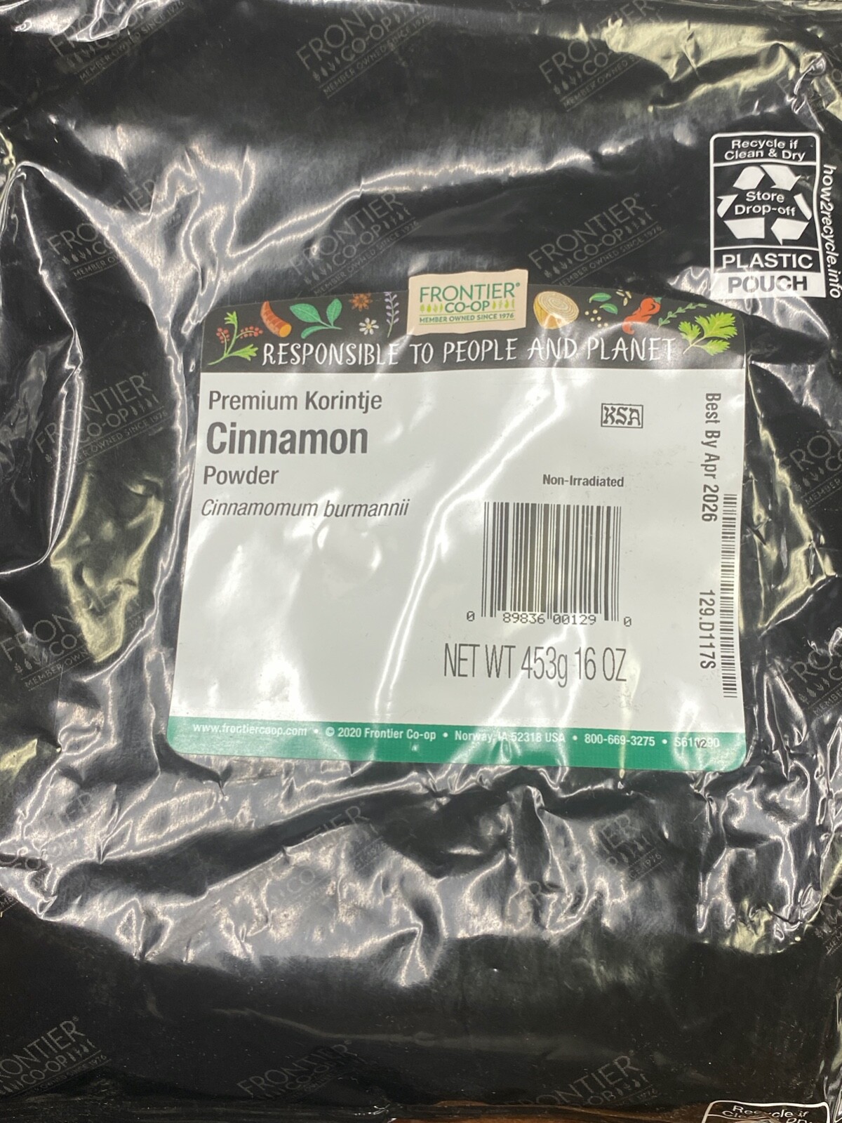 Frontier Nat Prod Co-op, Cinnamon Ground Korintje A Grade Single Bulk Item,16 oz