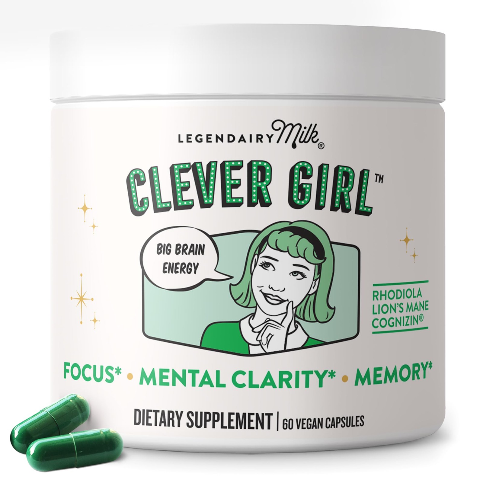 Legendairy Milk Clever Girl – Focus Supplement with Lion’s Mane & Citicoline …