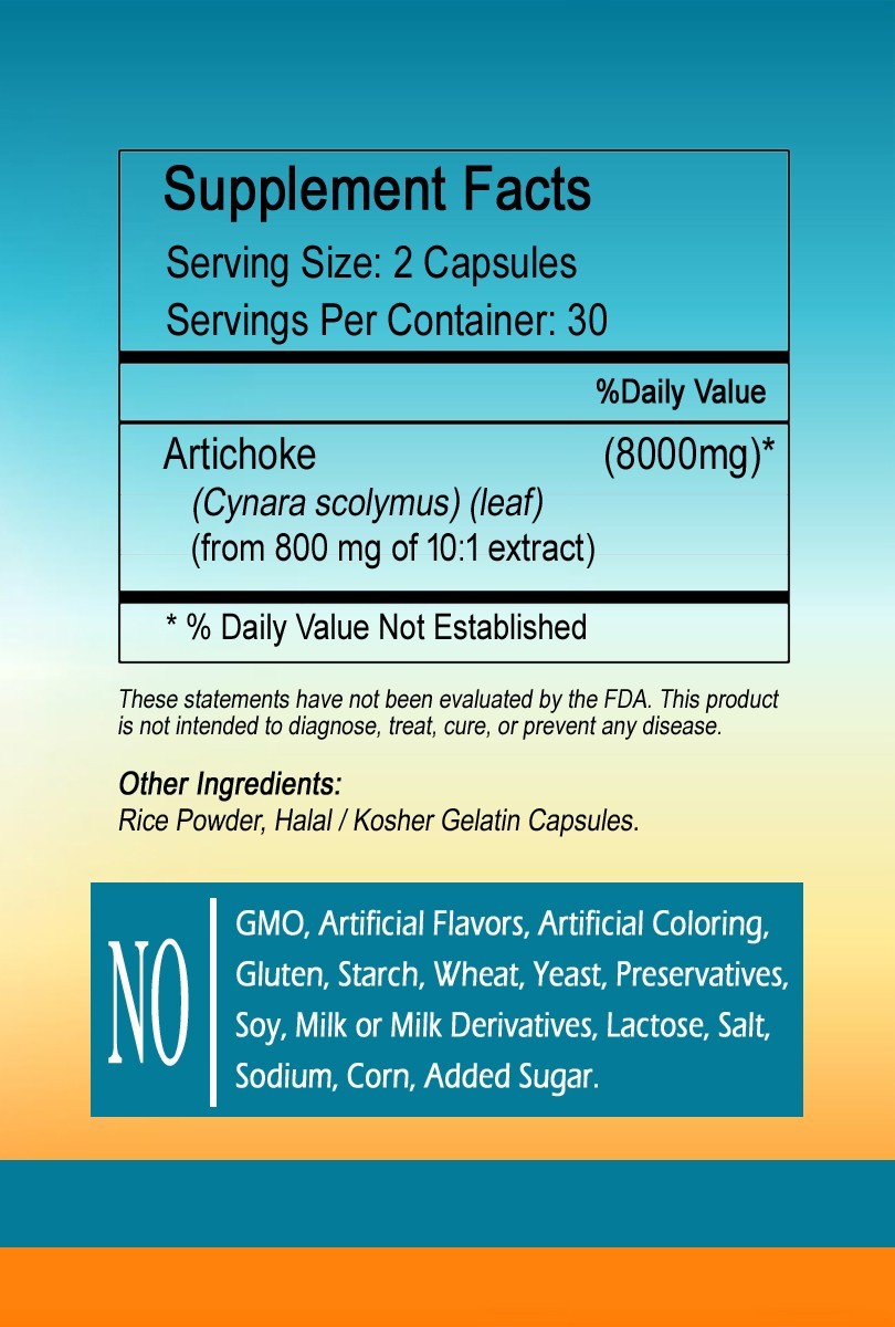 Artichoke capsules 8000 mg high potency- best