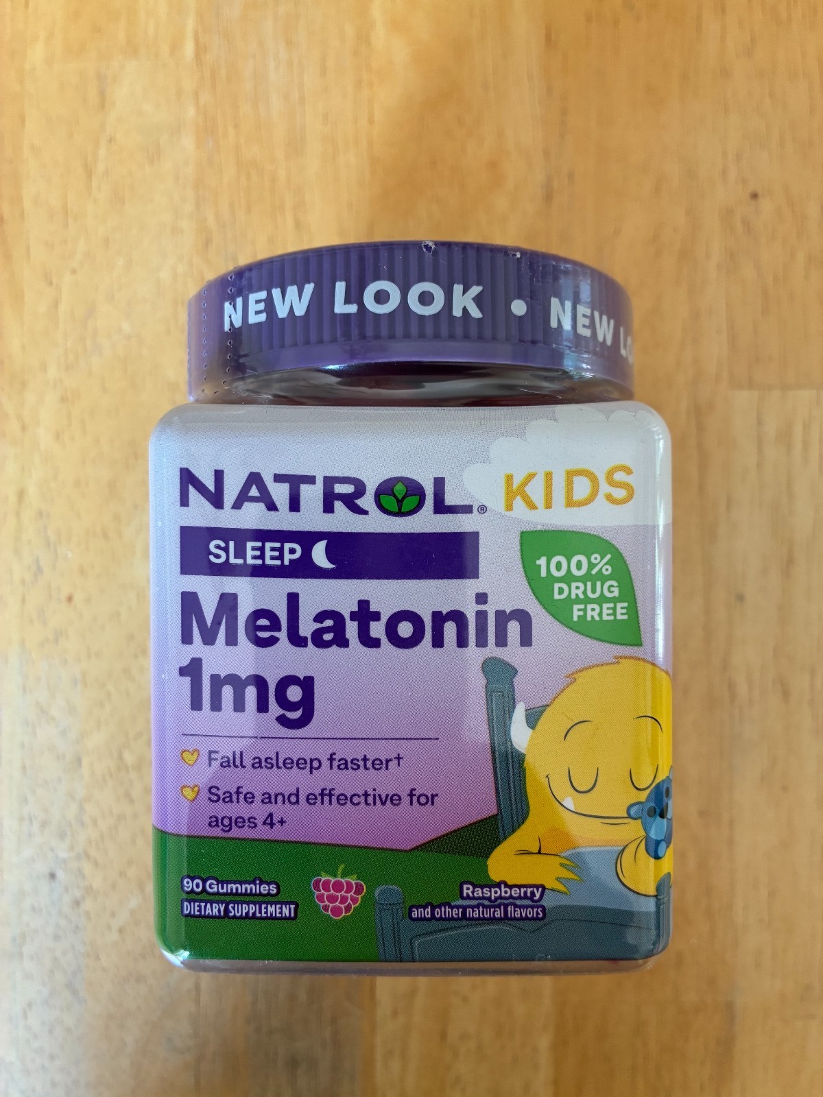 Natrol Kids Melatonin 1 mg 90 Gummies Sleep Supplement Raspberry Exp 2028