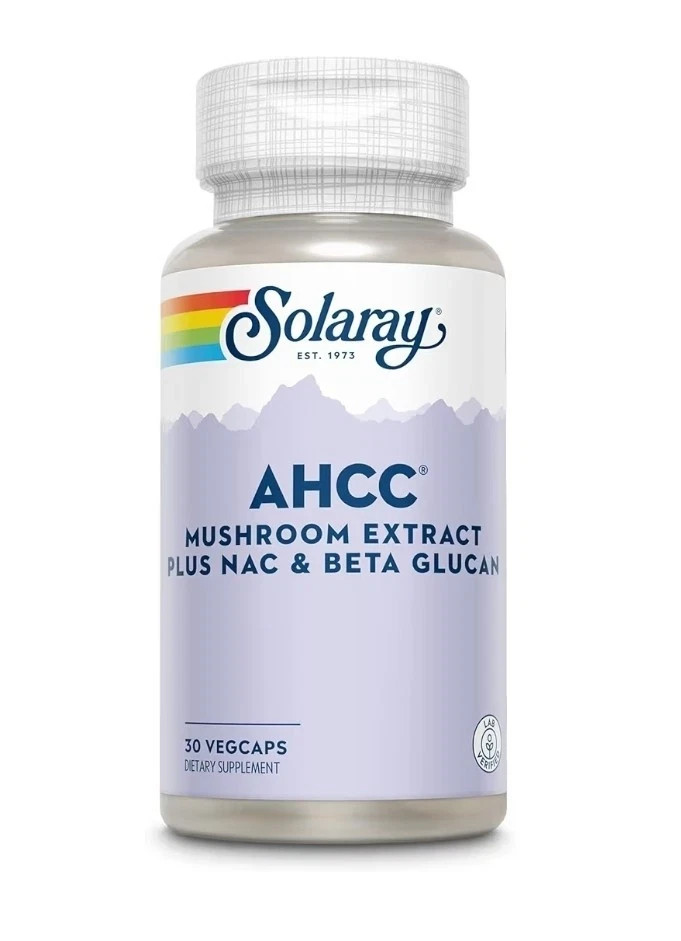 Solaray, AHCC Plus NAC & Beta Glucan With Mushroom Mycelia Extract, 30 Vegec