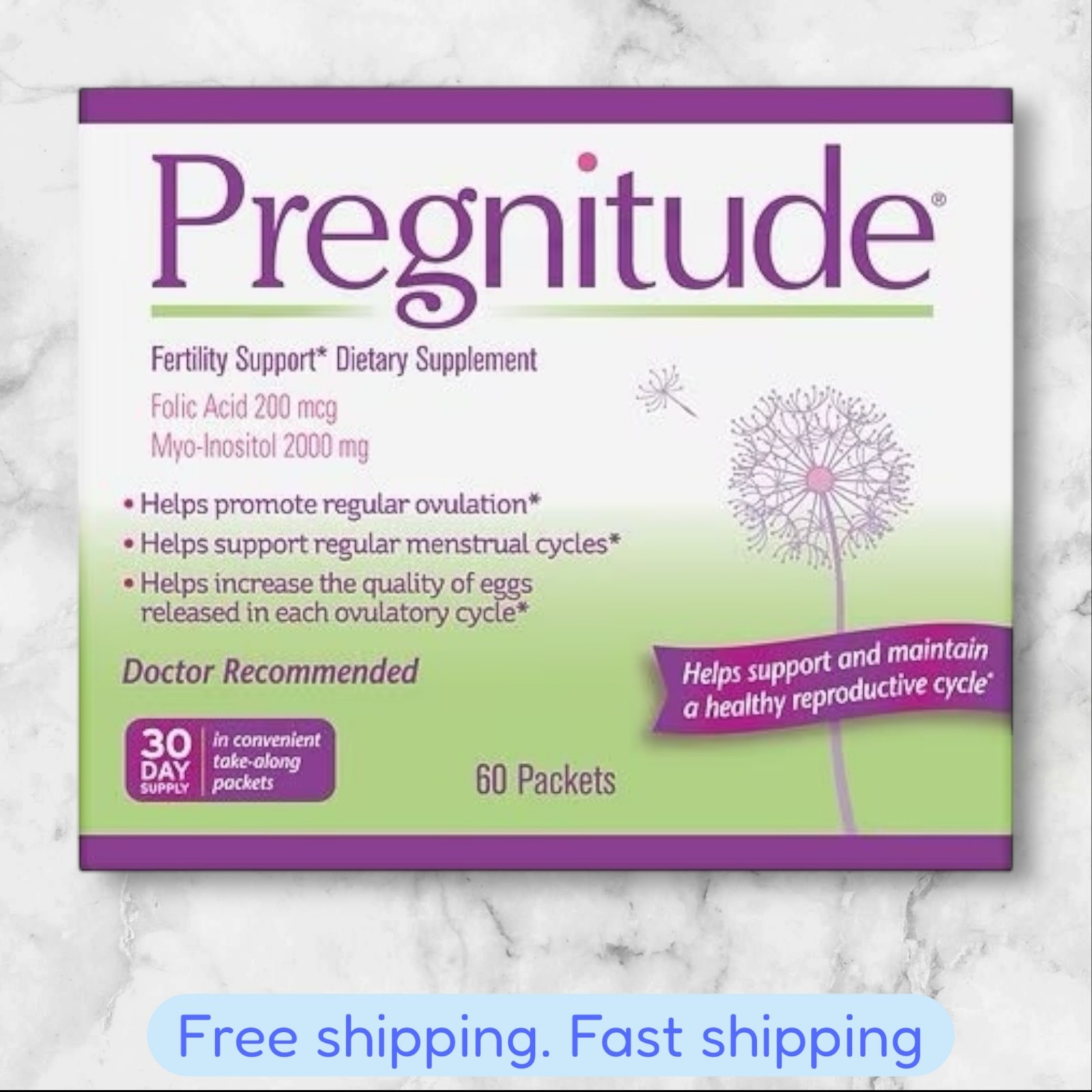 FOR 1 BOXES Pregnitude Fertility Reproductive Support Dietary 60 Packets 2027+