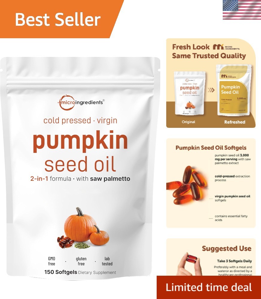 Dual Action Pumpkin Seed Oil & Saw Palmetto – 150 Softgels for Immune Support