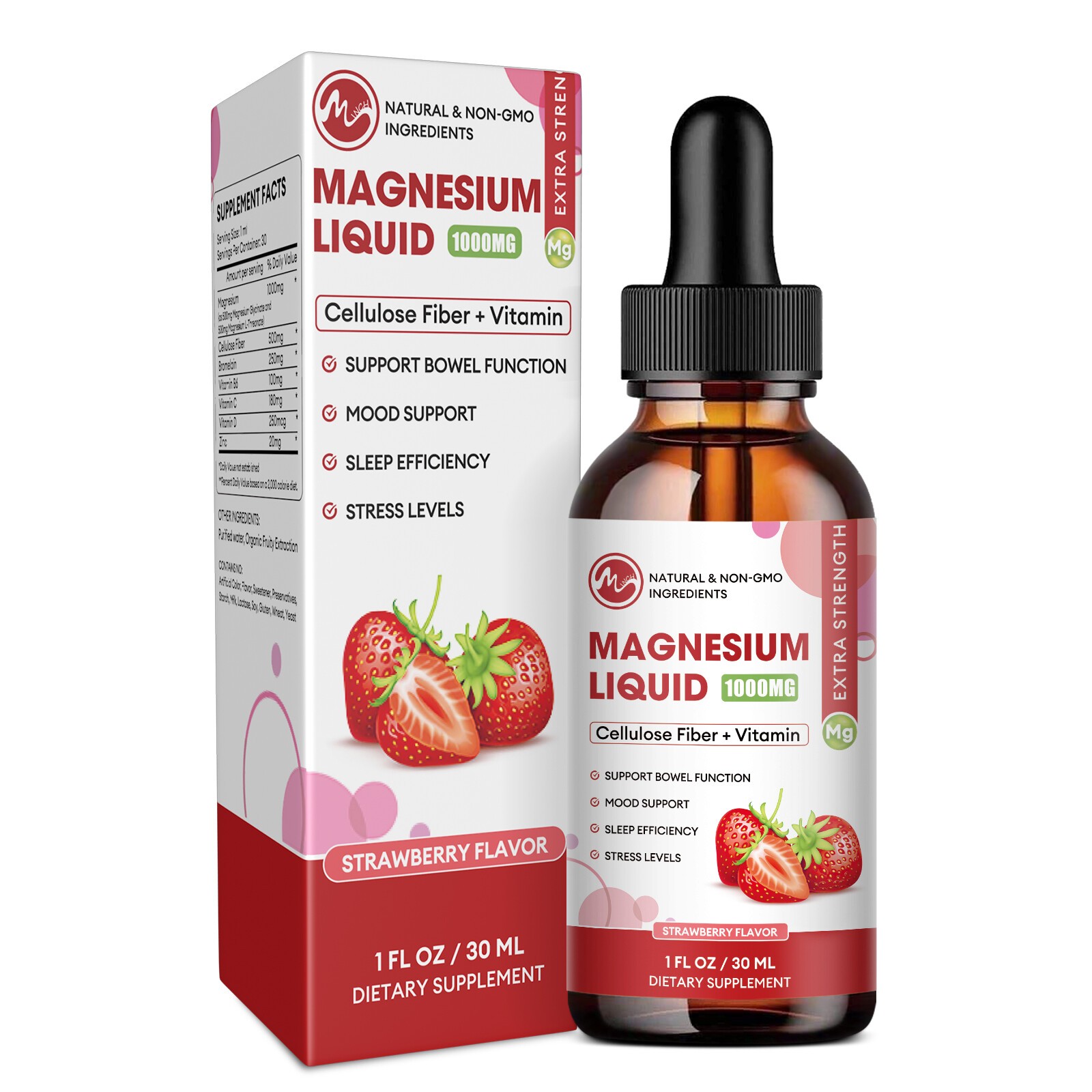 Magnesium Liquid Drops,1000MG Magnesium Glycinate & L-Threonine Mood Support