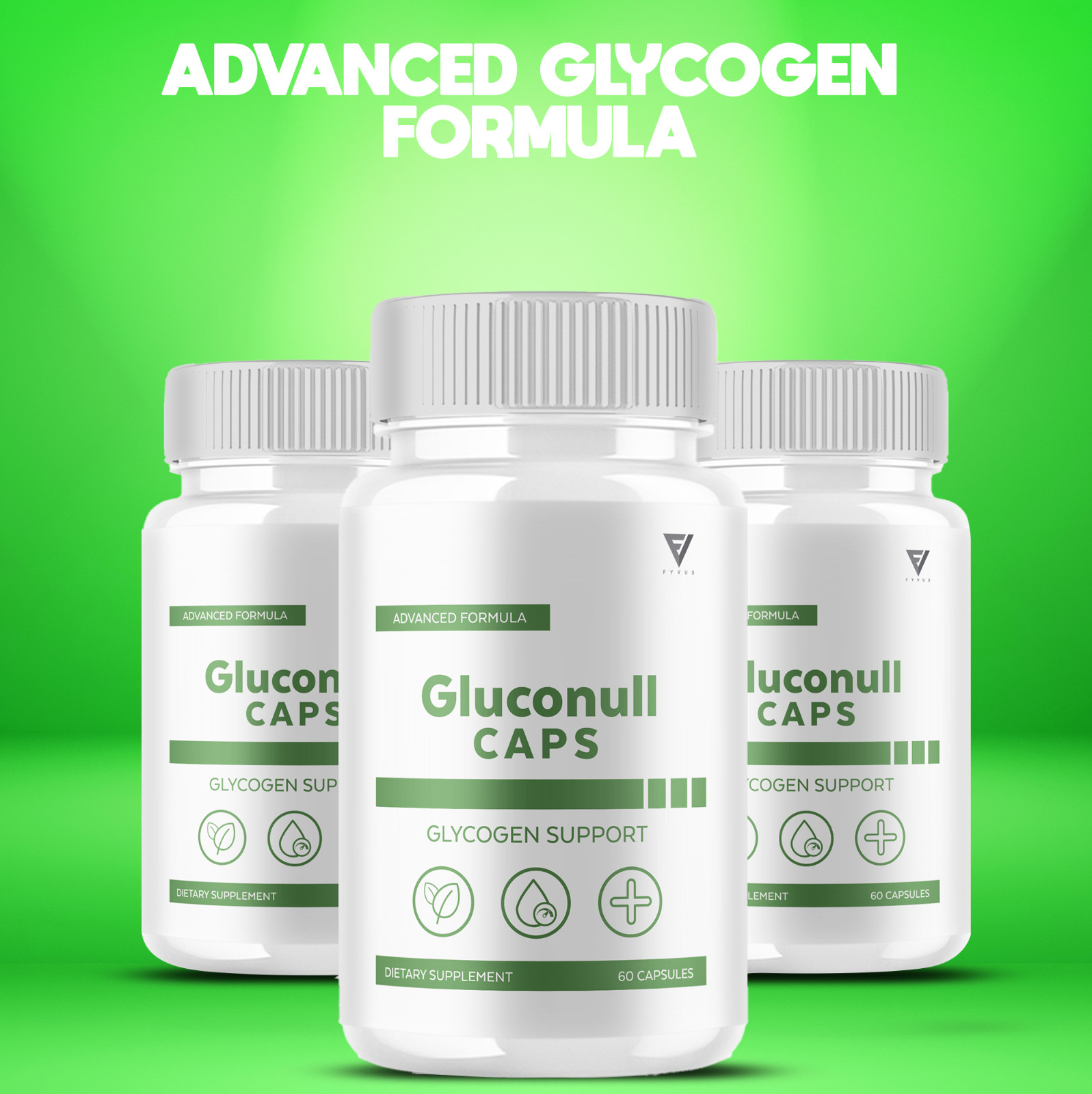 (3 Pack) Gluconull Caps Gluco Null Capsules for Glycogen Support (180 Capsules)