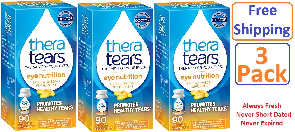Thera Tears Nutrition for Dry Eyes Soft gels 90 count (3 Pack)