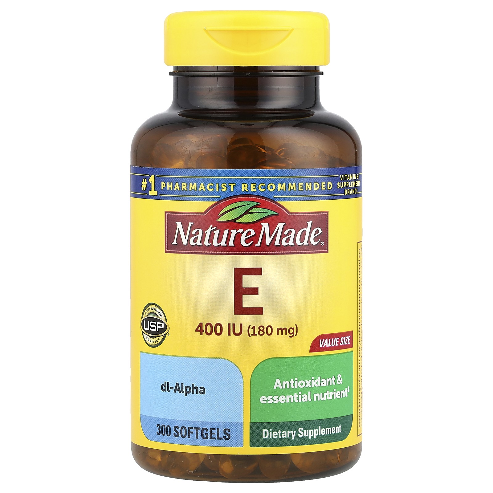 Vitamin E , 180 mg (400 IU), 300 Softgels